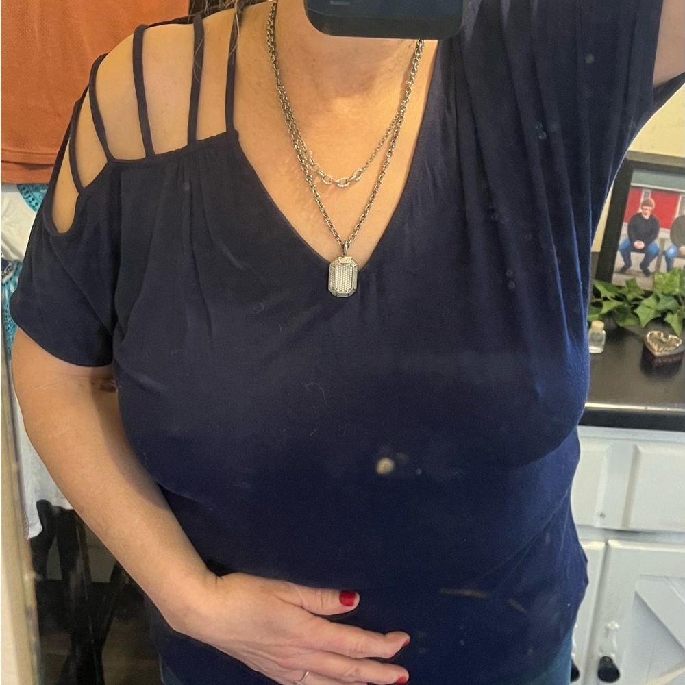Venus Elegant Navy Women's Top - Picture 3 of 6